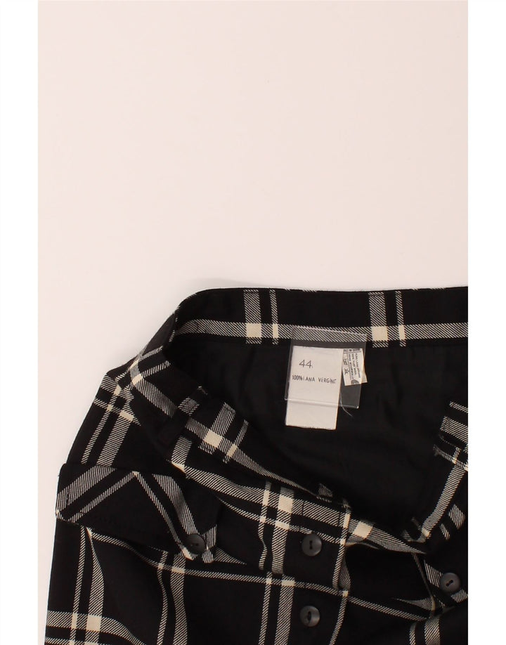 VINTAGE Womens Straight Skirt IT 44 Medium W28 Black Check Wool Vintage Vintage and Second-Hand Vintage from Messina Hembry 
