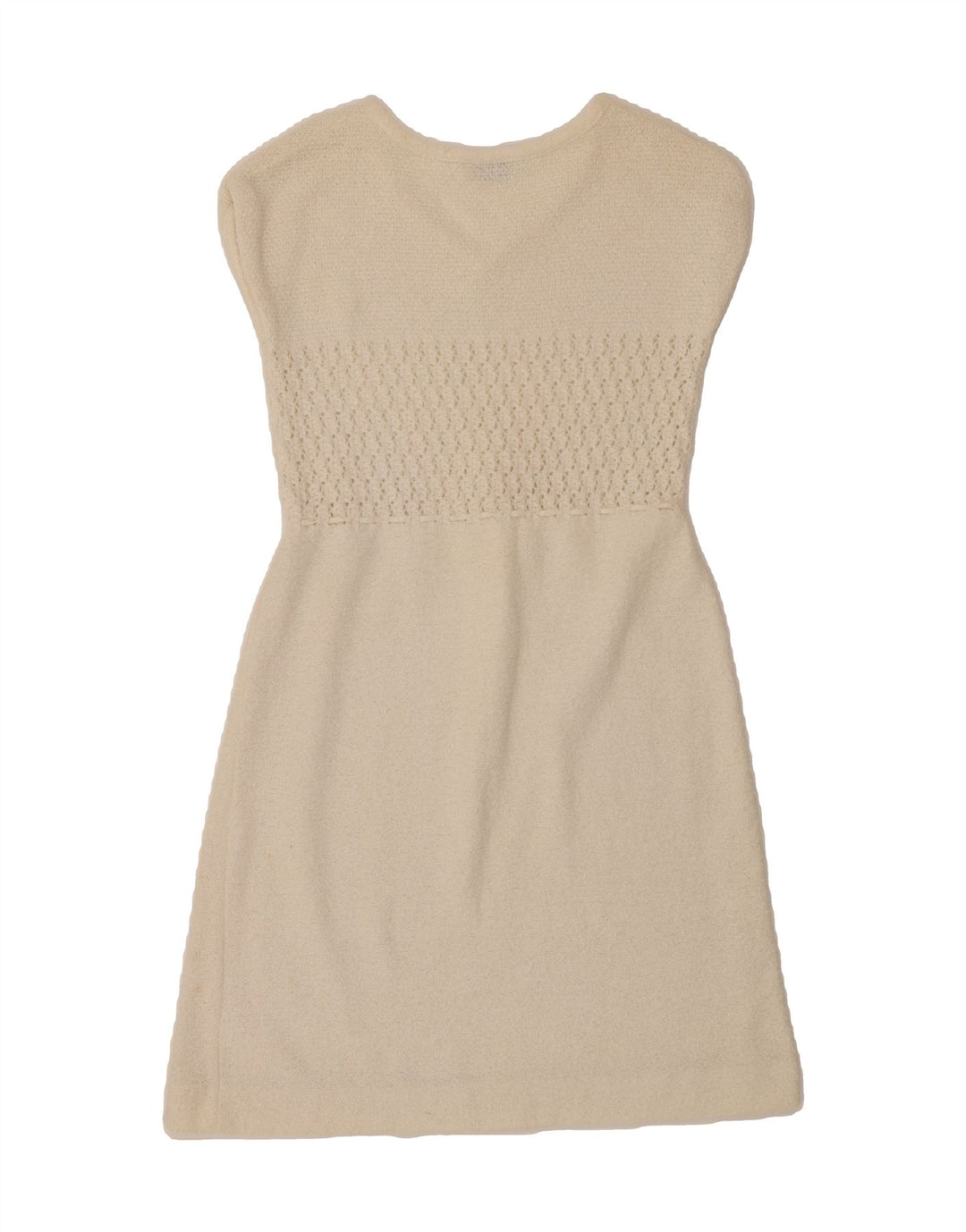 VINTAGE Womens Sleeveless Jumper Dress EU 40 Medium White Vintage Vintage and Second-Hand Vintage from Messina Hembry 