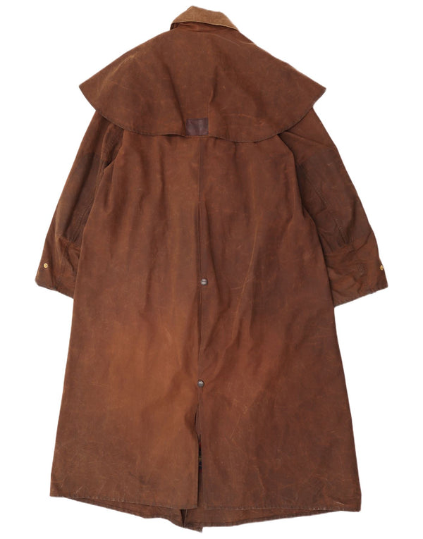 W.K. BACKHOUSE Womens Oversized Waxed Capelet Coat UK 14 Medium Brown