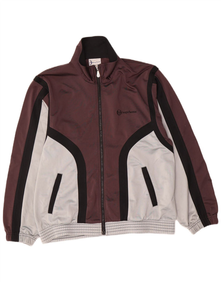 Sergio Tacchini Mens Tracksuit Top Jacket IT 46 Small Brown Colourblock