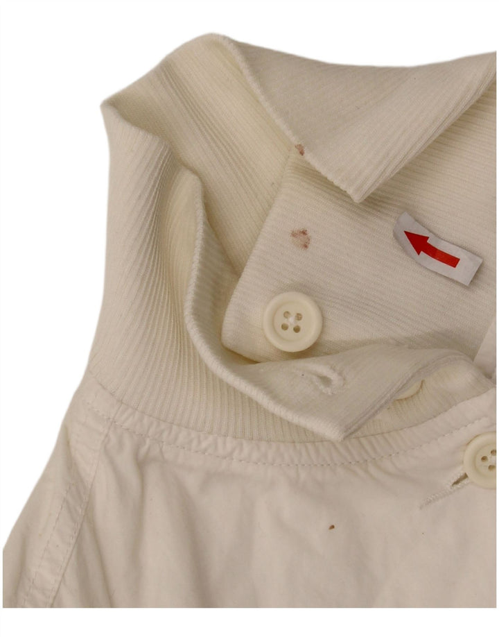 Sergio Tacchini Womens Crop Bomber Jacket UK 10 Small White Polyester