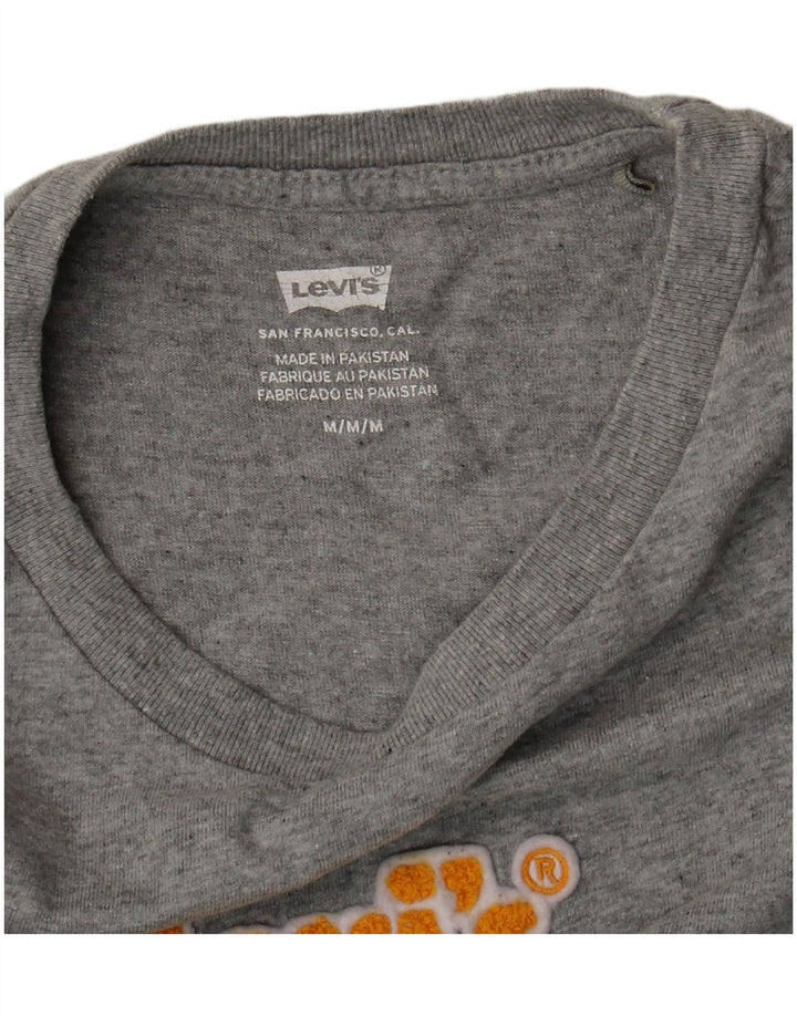 Levi's Womens Crop Graphic T-Shirt Top UK 14 Medium Grey