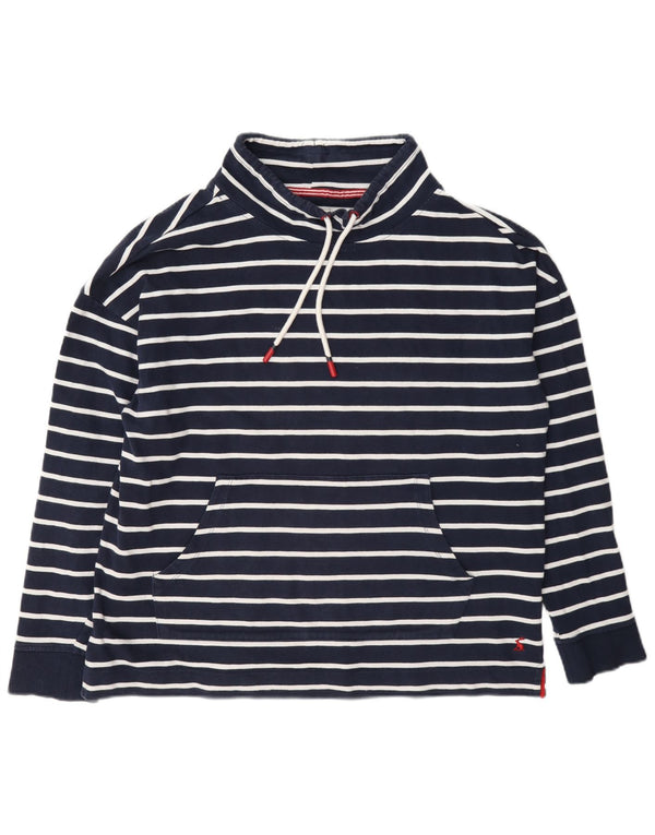Joules Womens Sweatshirt Jumper UK 14 Large Navy Blue Striped Cotton