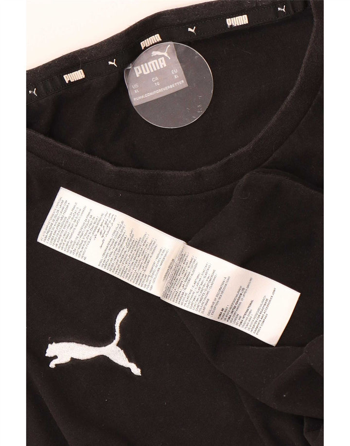 Puma Mens T-Shirt Top XL Black Cotton