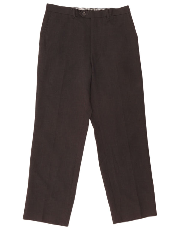 Marks & Spencer Mens Straight Suit Trousers W34 L31 Black