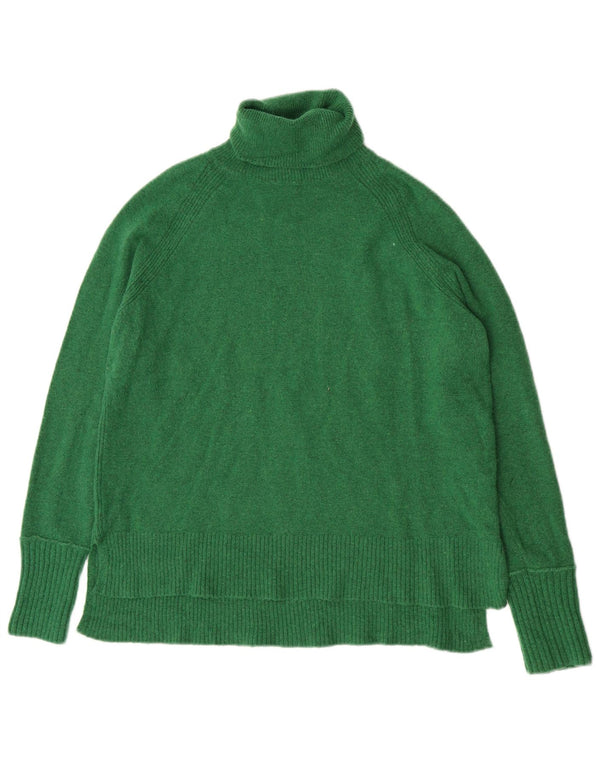 J. Crew Womens Oversized Roll Neck Jumper Sweater UK 10 Small Green Nylon