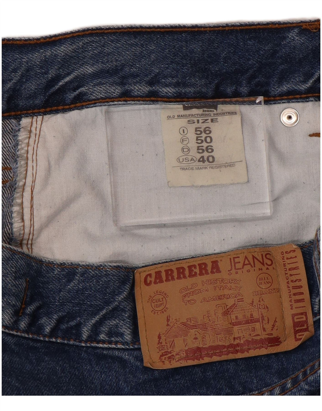 CARRERA Mens 700 Straight Jeans IT 56 3XL W40 L34 Blue Cotton