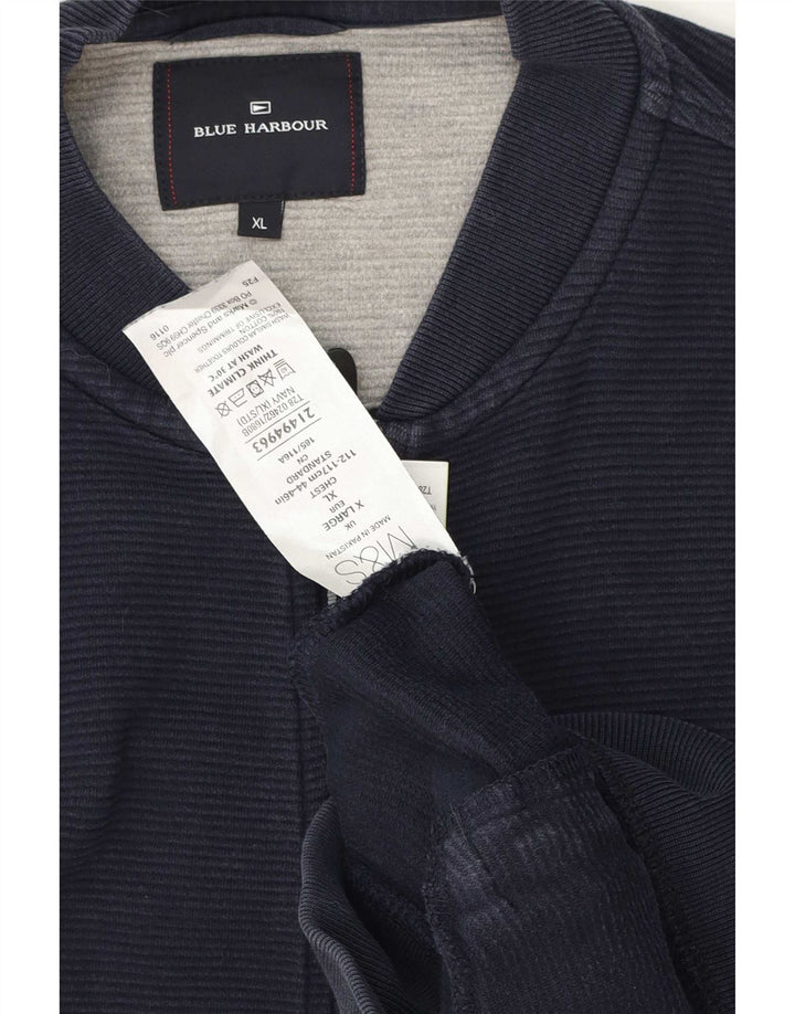 Marks & Spencer Mens Blue Harbour Tracksuit Top Jacket XL Navy Blue Cotton