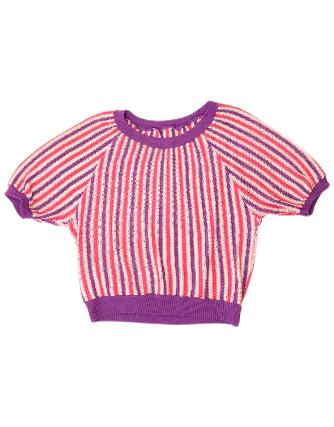 VINTAGE Womens Boat Neck Jumper Sweater UK 14 Large Multicoloured Striped