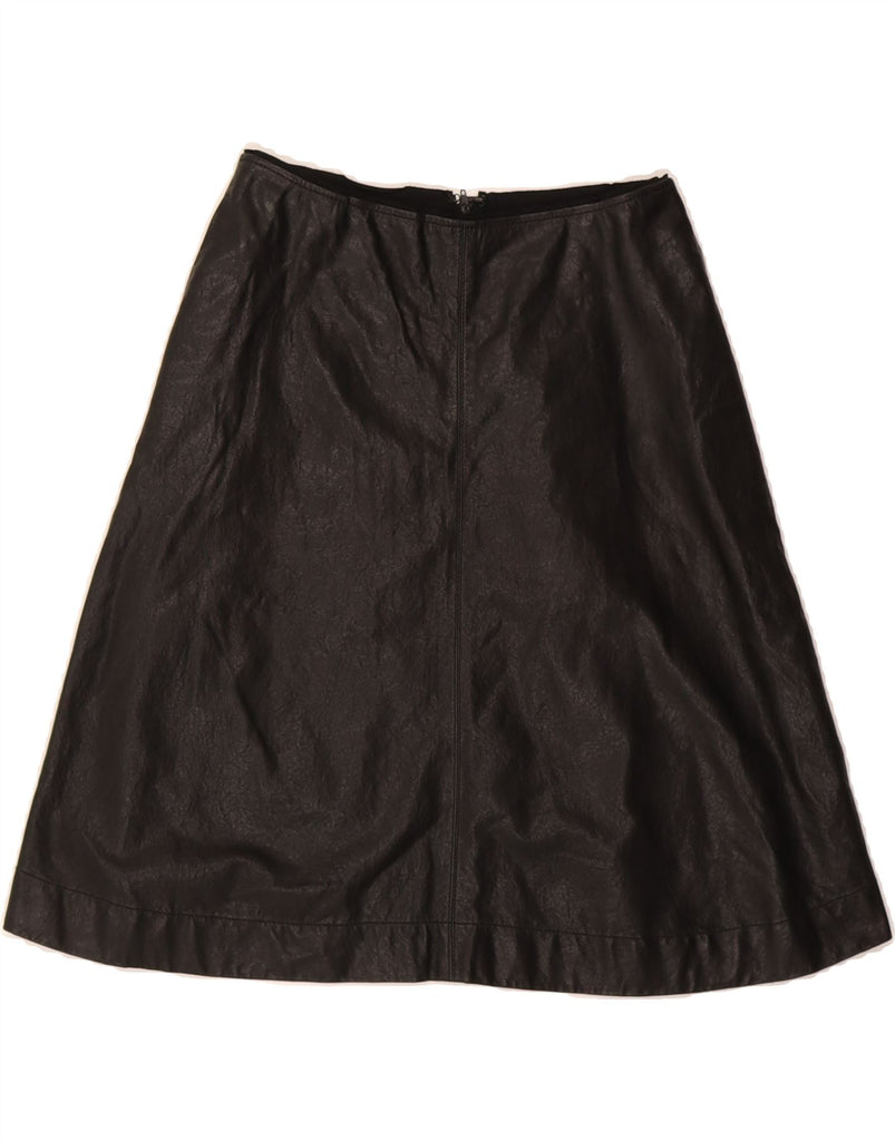 LANVIN Womens Leather A-Line Skirt EU 36 Small W26 Black Leather Vintage Lanvin and Second-Hand Lanvin from Messina Hembry 