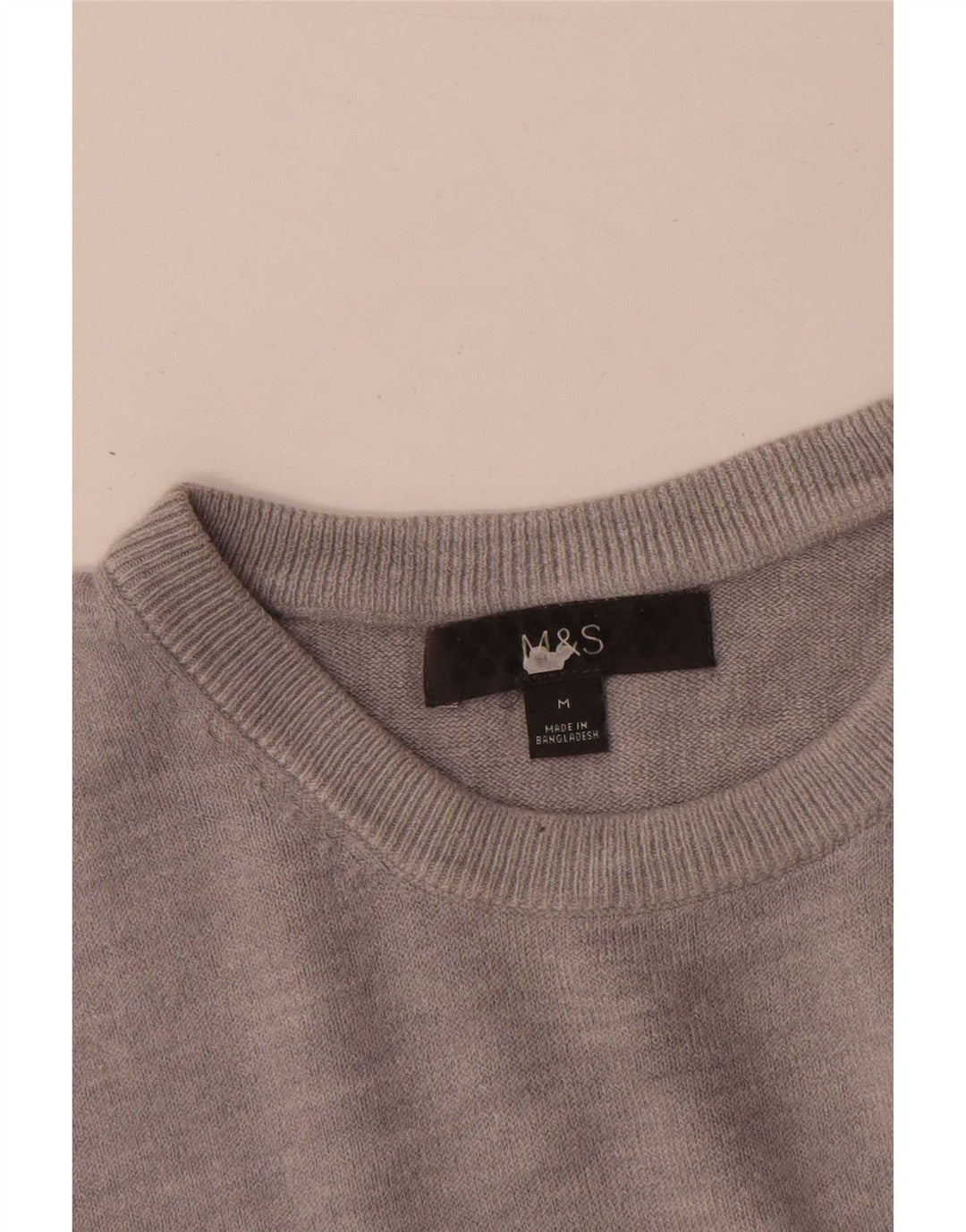 Marks & Spencer Mens Crew Neck Jumper Sweater Medium Grey Acrylic
