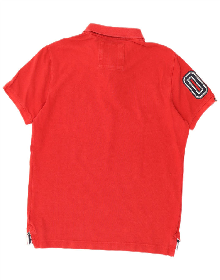 Superdry Mens Graphic Polo Shirt Large Red Cotton