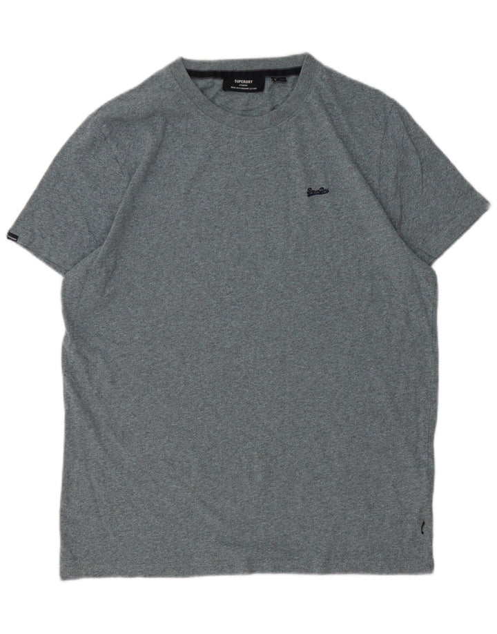 SUPERDRY Mens T-Shirt Top XL Grey Cotton