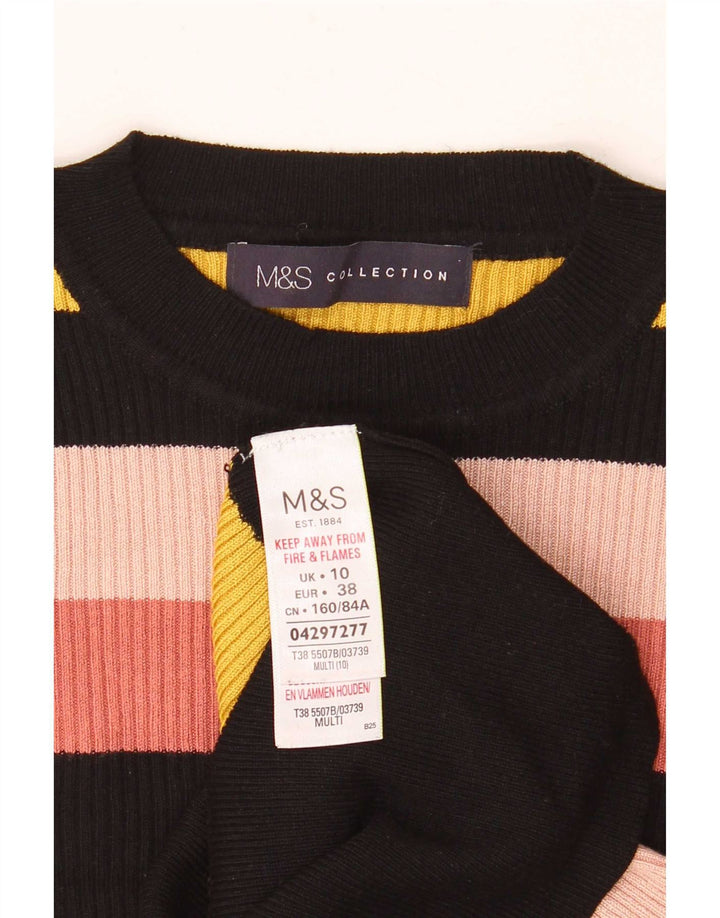 Marks & Spencer Womens Crew Neck Jumper Sweater UK 10 Small Multicoloured