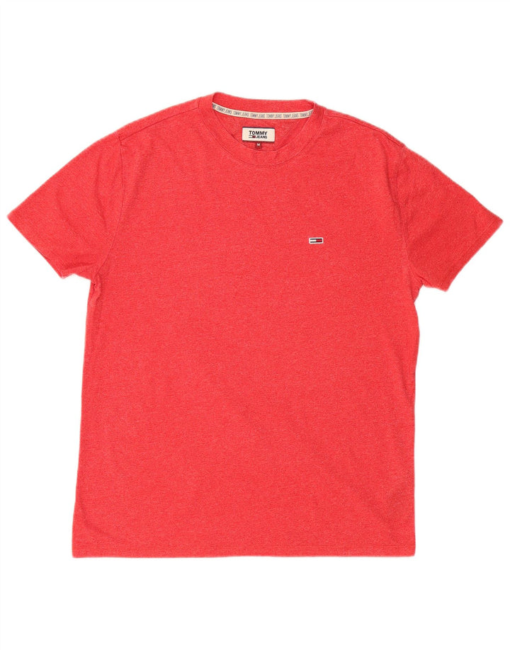 TOMMY HILFIGER Mens T-Shirt Top Medium Red Flecked Cotton