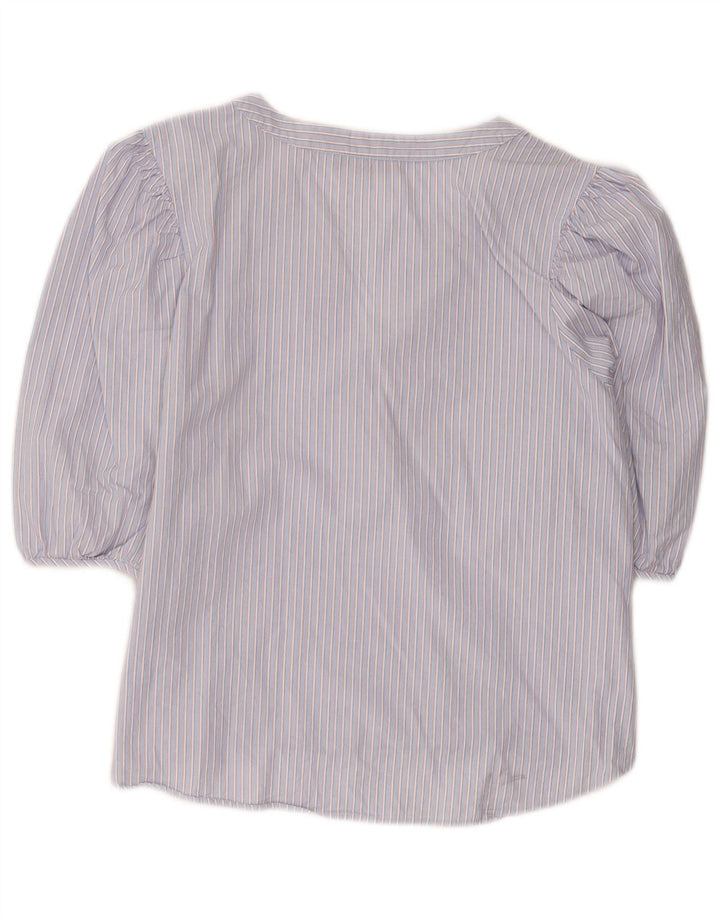 Marks & Spencer Womens Petite Pullover Shirt UK 14 Medium Blue Striped