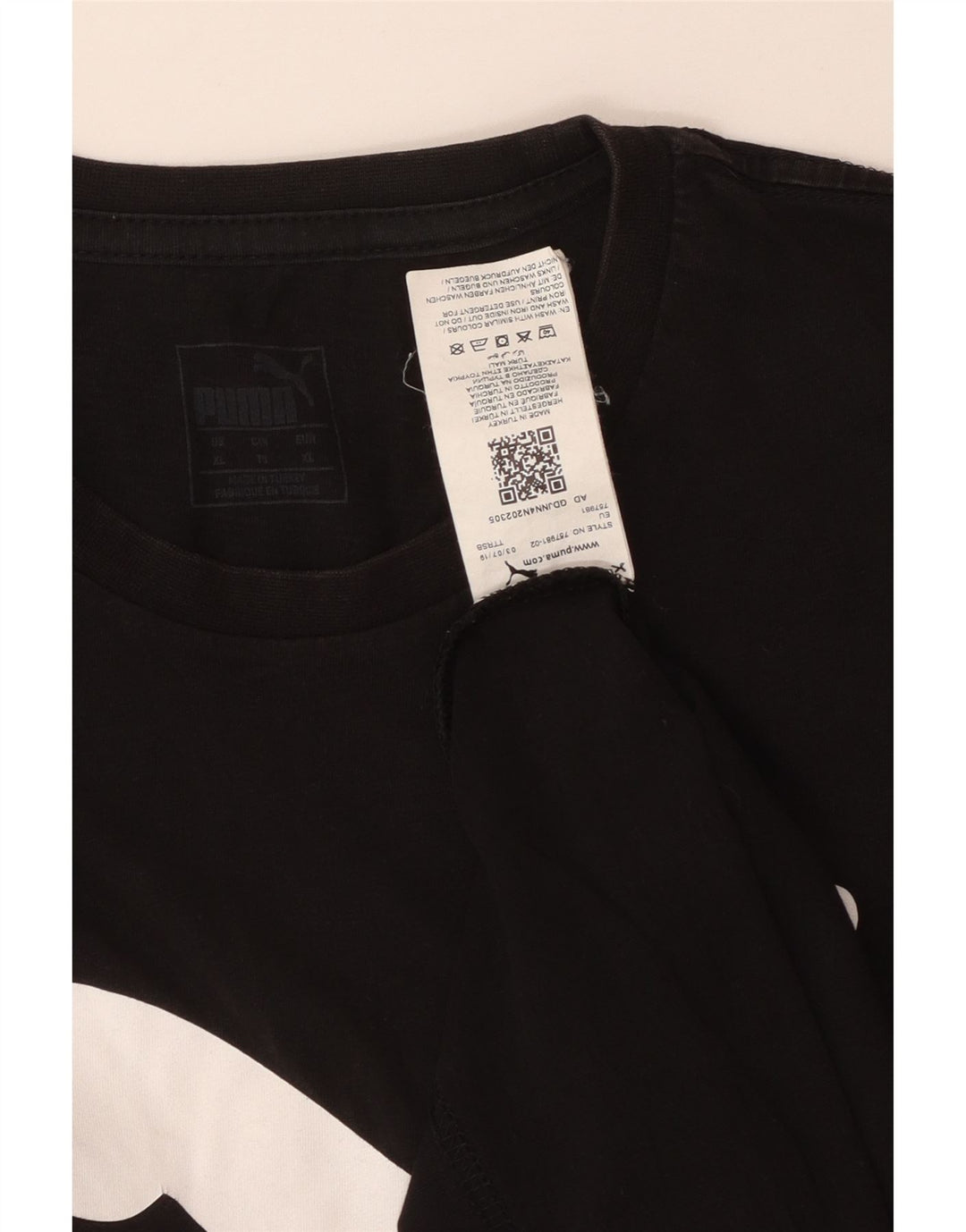 PUMA Mens Graphic T-Shirt Top XL Black Cotton