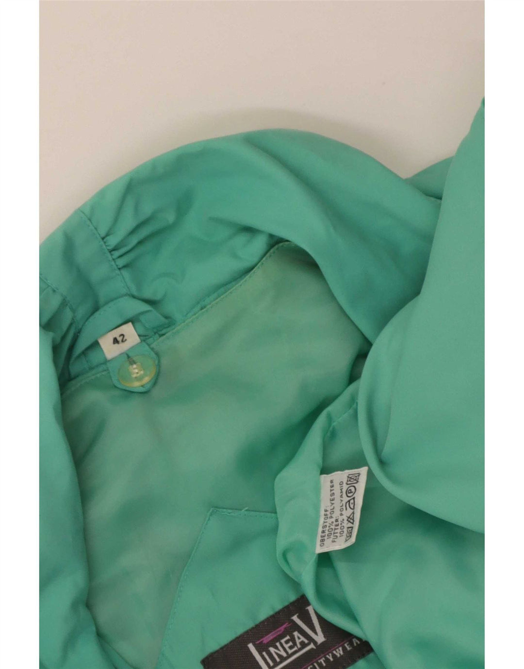 LINEAV Womens Oversized Windbreaker Jacket IT 42 Medium Green Polyester