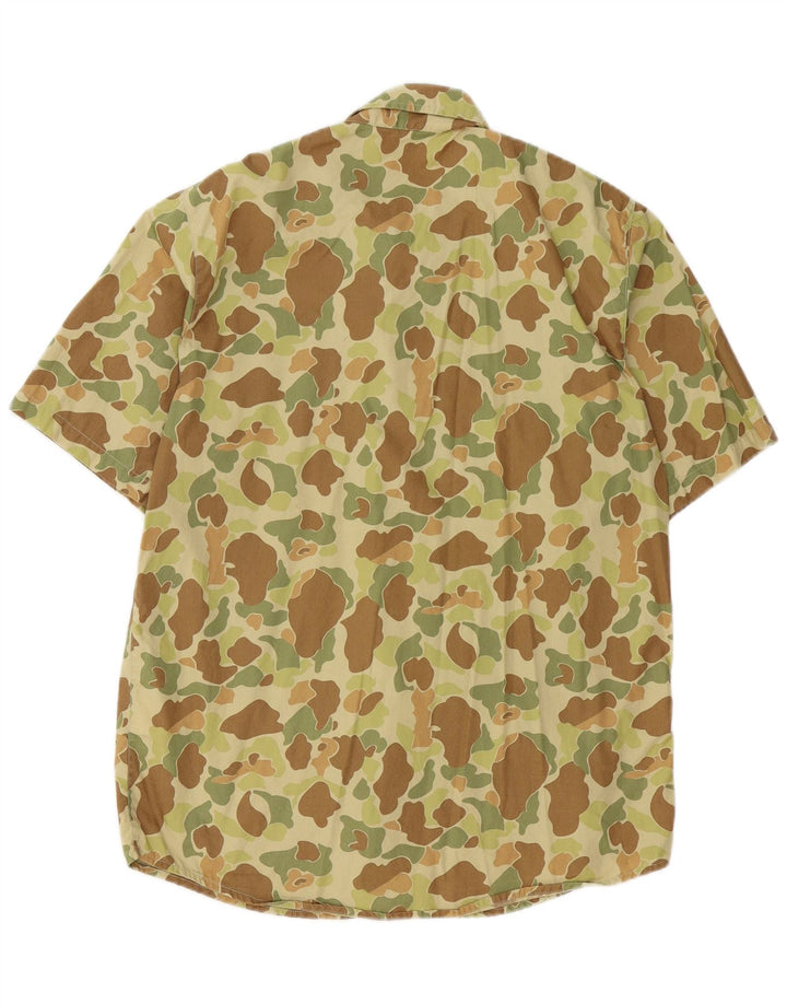 Carhartt Mens Short Sleeve Shirt Medium Khaki Camouflage Cotton