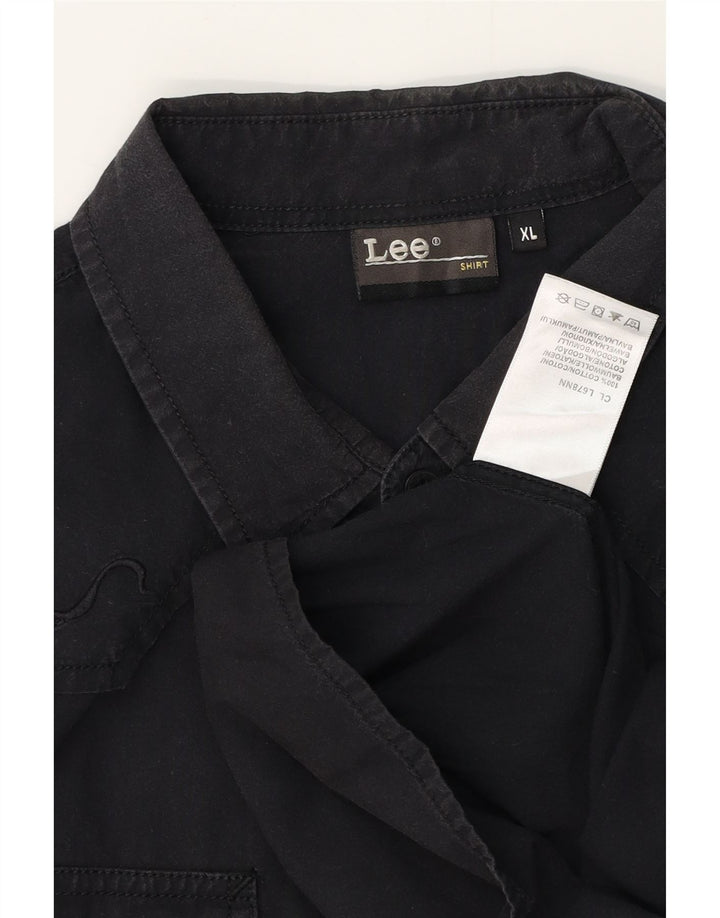LEE Mens Graphic Shirt XL Black Cotton