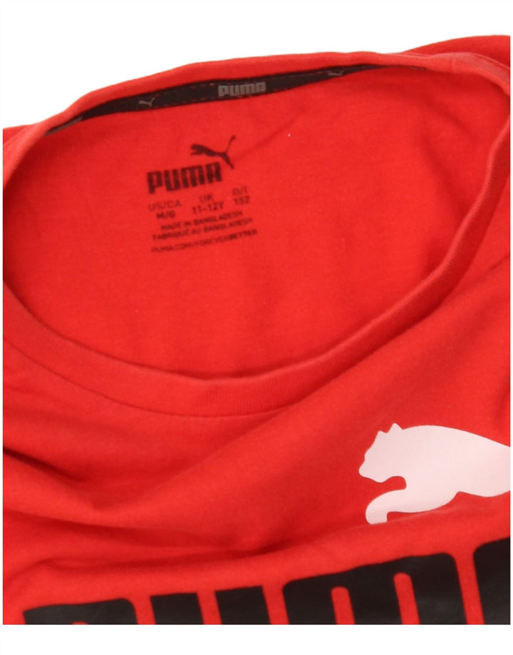 PUMA Girls Graphic T-Shirt Top 11-12 Years Red