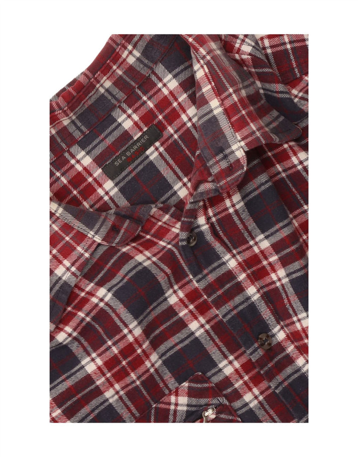 Sea Barrier Mens Flannel Shirt Medium Red Check