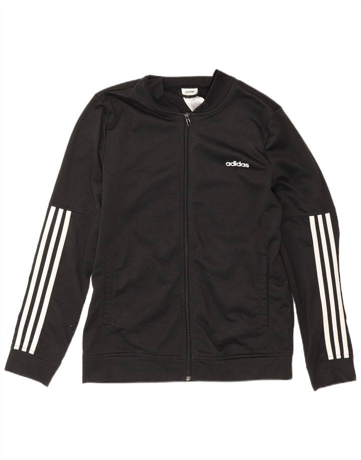 Adidas Womens Tracksuit Top Jacket UK 16/18 Large Black Polyester
