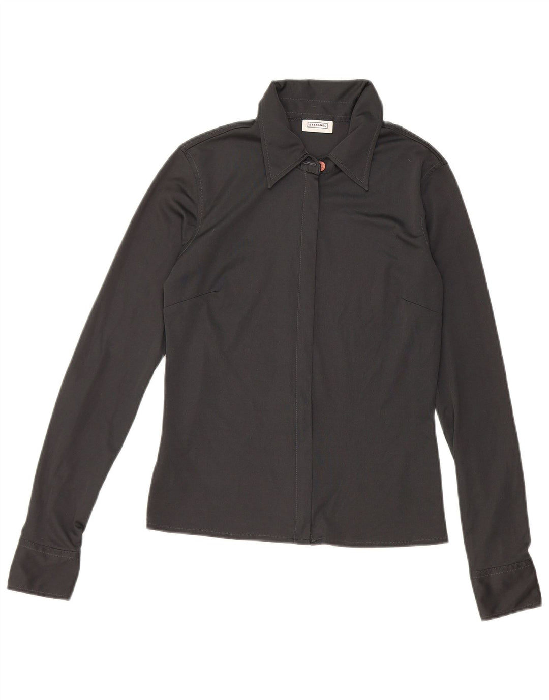 STEFANEL Womens Shirt Blouse UK 10 Small Black Polyester