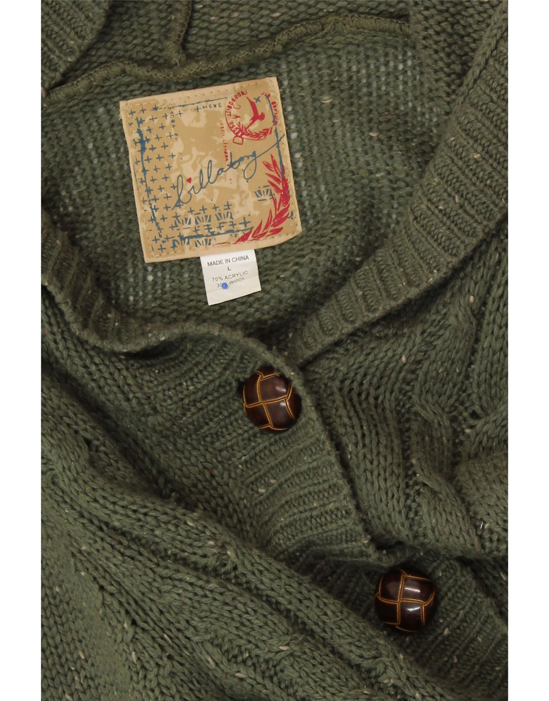 BILLABONG Womens Longline Cardigan Sweater UK 14 Large Green Flecked