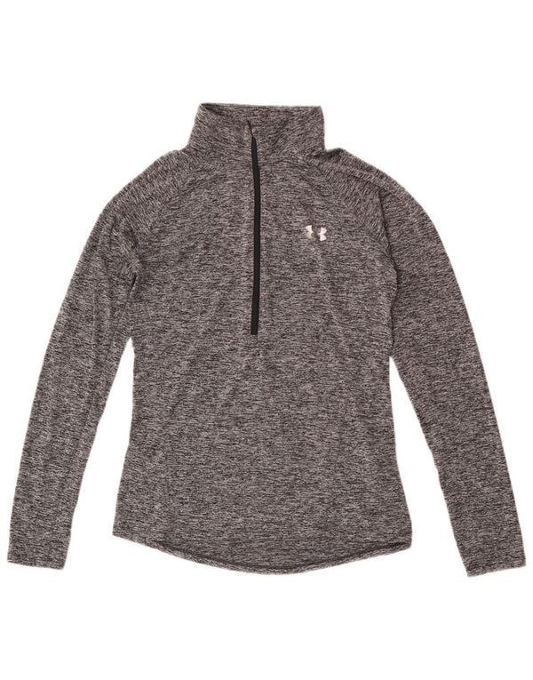 Under Armour Mens Heat Gear Pullover Tracksuit Top Small Grey Flecked