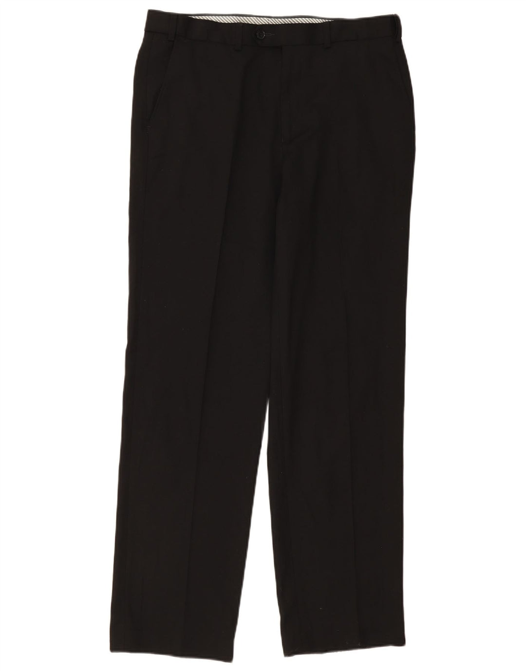 Marks & Spencer Mens Straight Suit Trousers W34 L33 Black Polyester