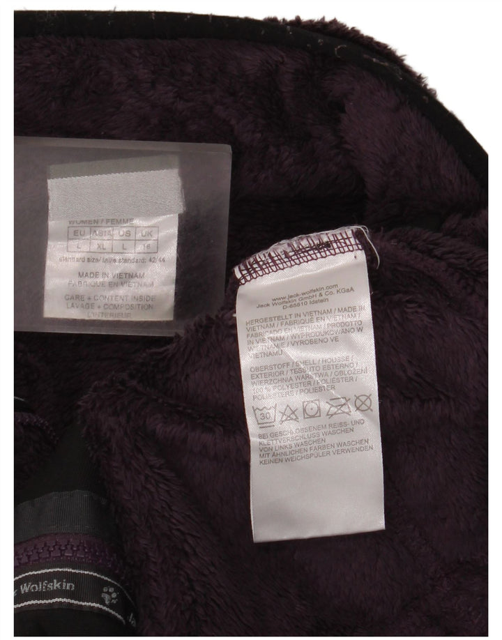 Jack Wolfskin Womens Fleece Jacket UK 16 Large Purple Polyester