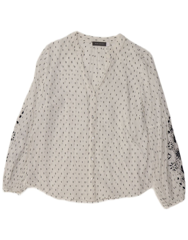 MINT VELVET Womens Graphic Shirt Blouse UK 14 Large White Floral Cotton
