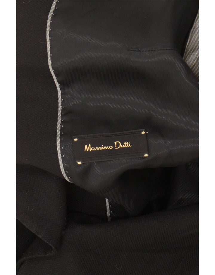 MASSIMO DUTTI Womens 1 Button Blazer Jacket EU 38 Small Black Wool Vintage Massimo Dutti and Second-Hand Massimo Dutti from Messina Hembry 