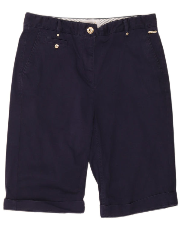 Marks & Spencer Womens Chino Shorts UK 10 Small W30  Navy Blue Cotton