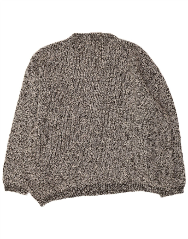 Consenso Mens V-Neck Jumper Sweater XL Grey Flecked Wool