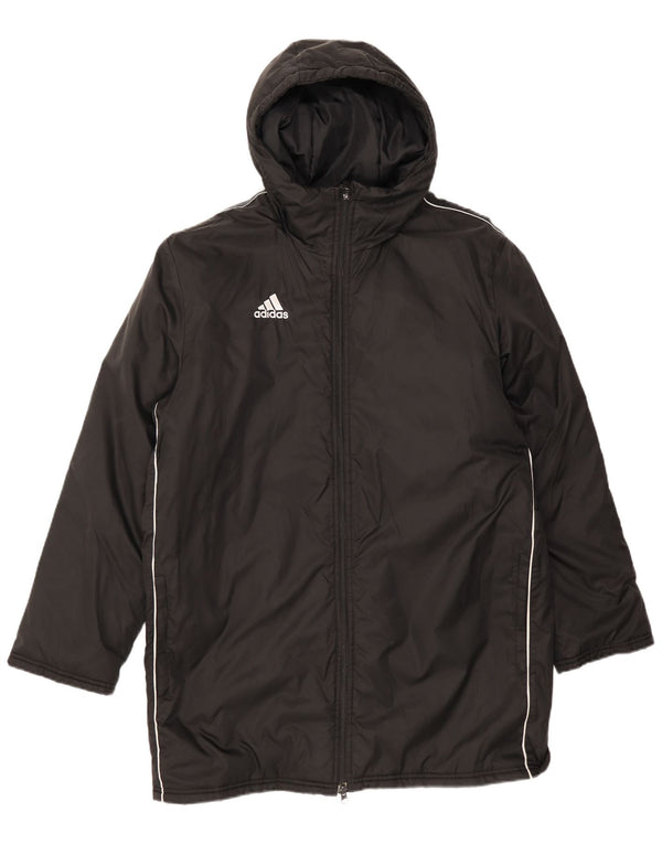 Adidas Mens Hooded Padded Coat UK 38 Medium Black Nylon