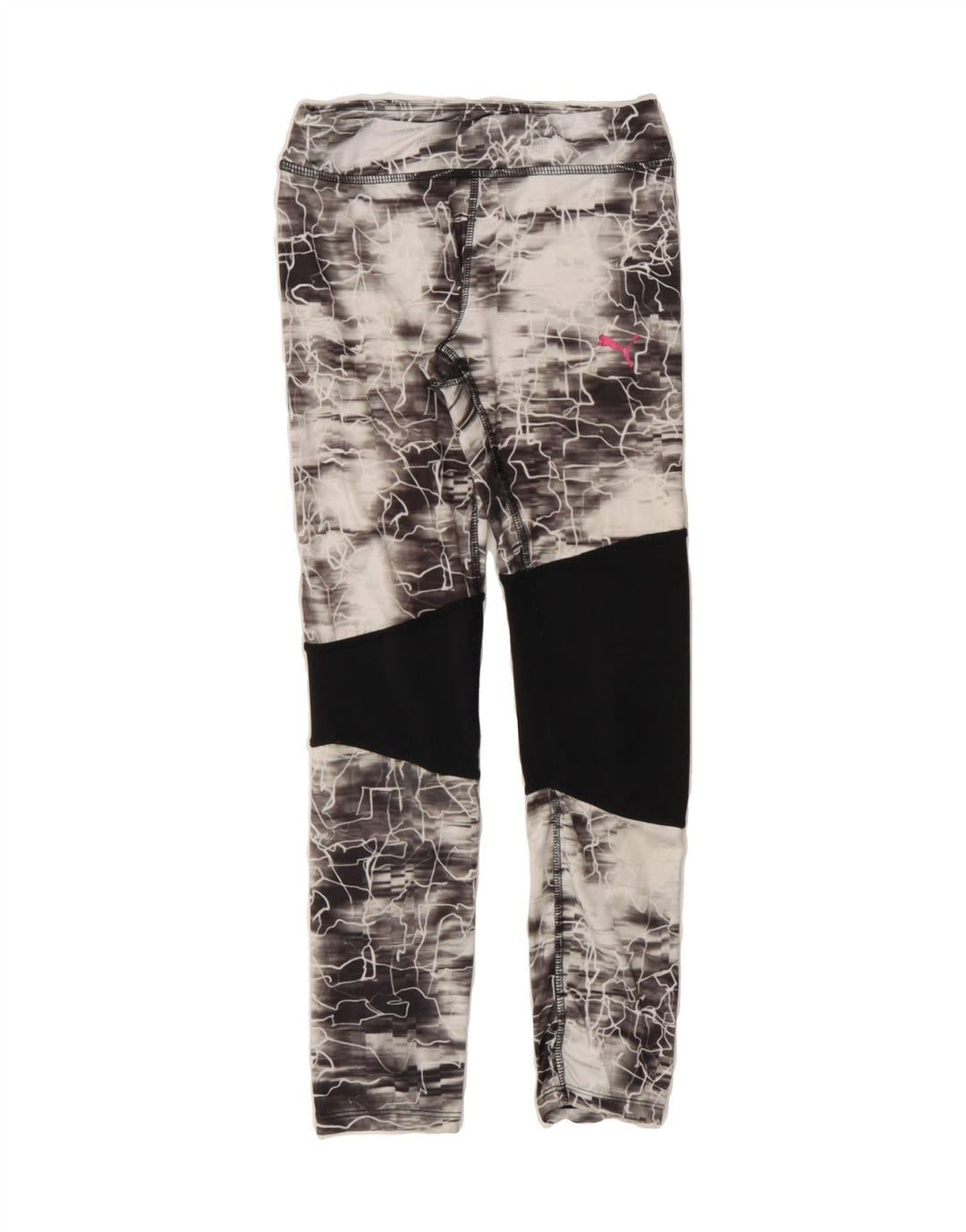 PUMA Girls Leggings 6-7 Years Small  Grey Colourblock Polyester Vintage Puma and Second-Hand Puma from Messina Hembry 