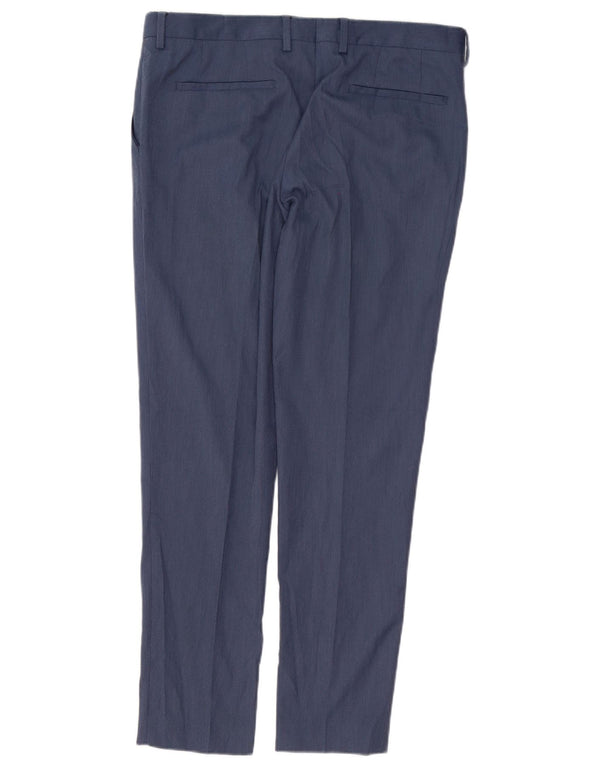 Zara Mens Slim Chino Trousers EU 44 Large W34 L31 Blue Polyester