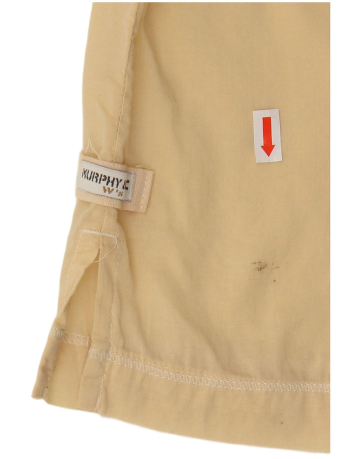 Murphy & Nye Womens 3/4 Sleeve Pullover Shirt UK 14 Medium Yellow Cotton