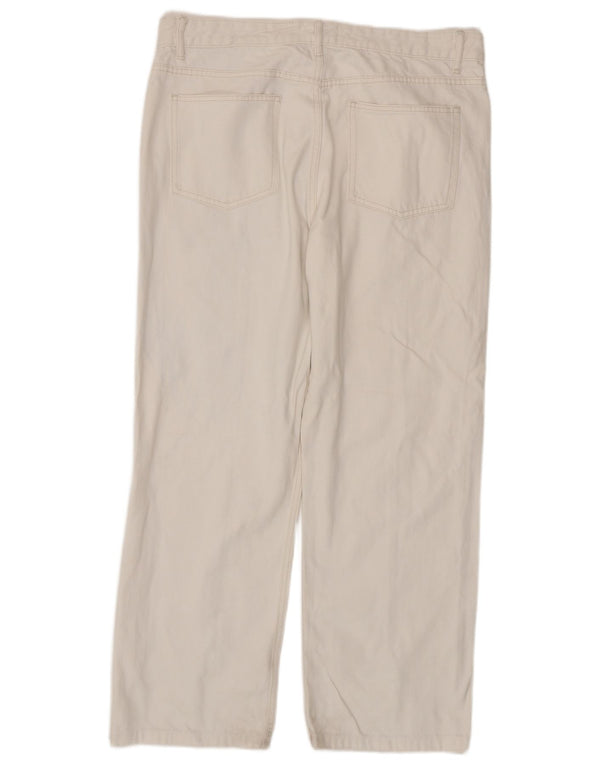 Zara Womens High Waist Straight Jeans EU 46 2XL W36 L29 White Cotton