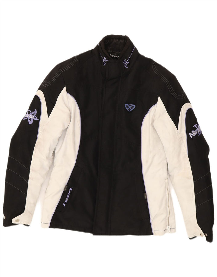 Ixon Womens Nirvana Graphic Racer Jacket UK 10 Small Black Colourblock