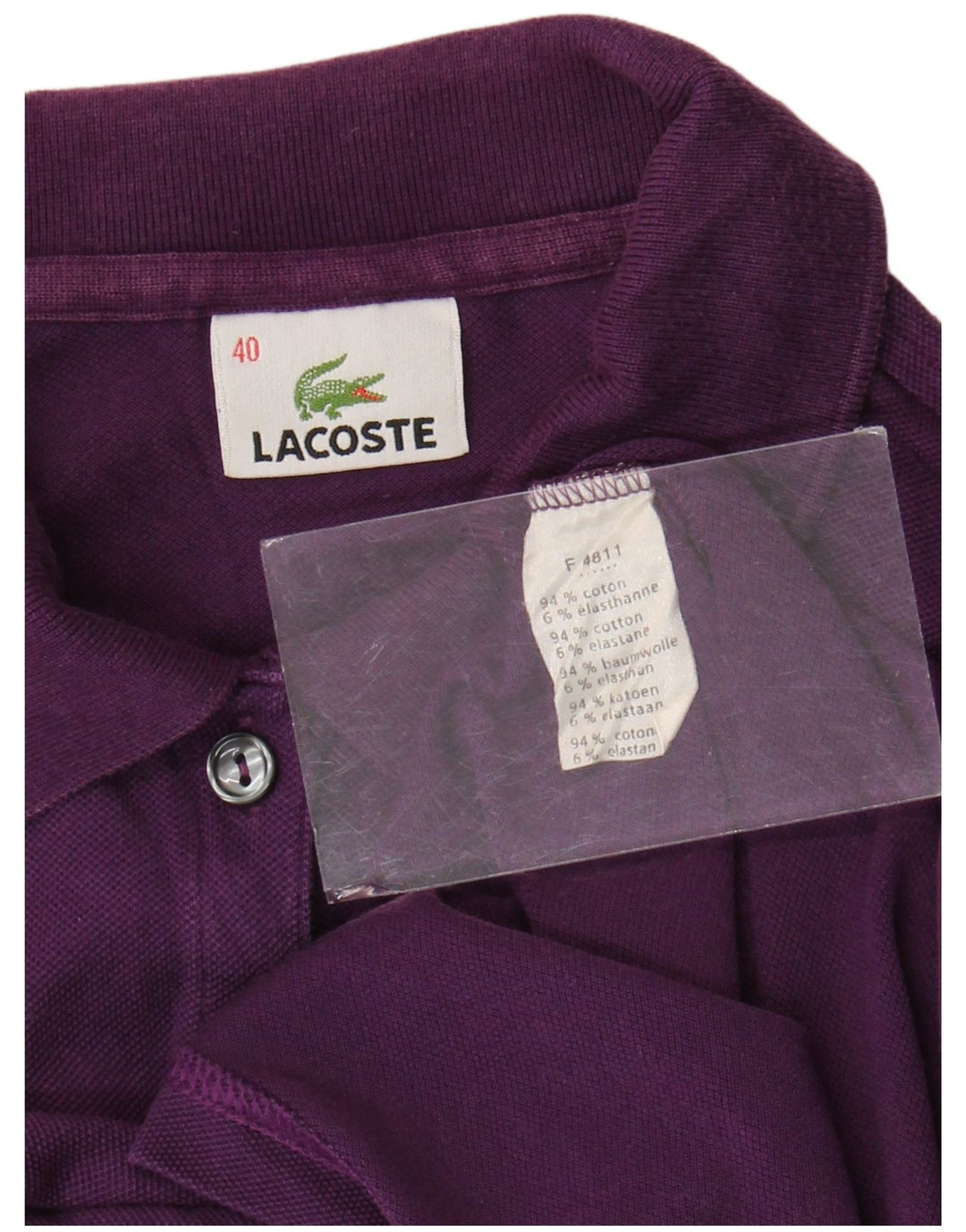 Lacoste Womens Polo Shirt Size 40 Medium Purple Cotton