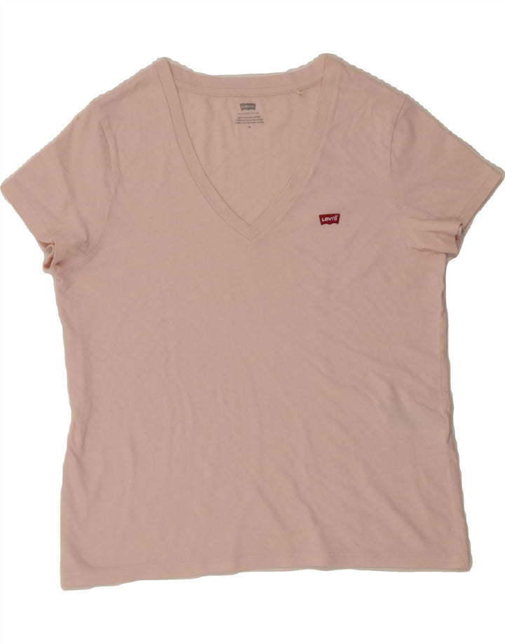 LEVI'S Womens T-Shirt Top UK 14 Medium Pink Cotton Vintage Levi's and Second-Hand Levi's from Messina Hembry 