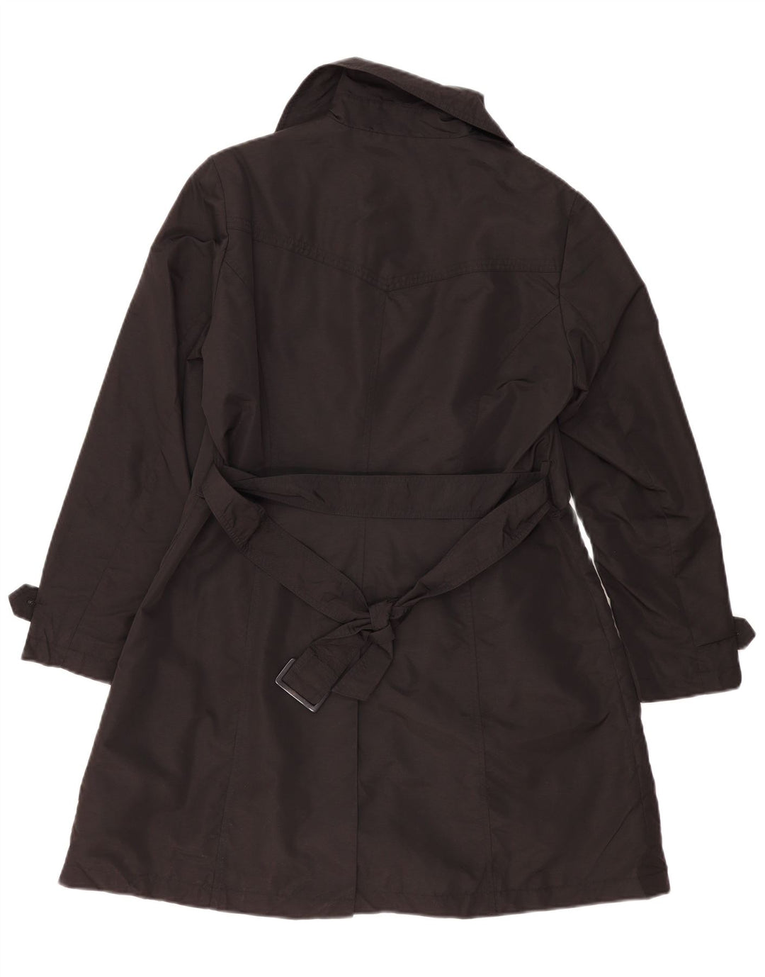 Marks & Spencer Womens Trench Coat UK 14 Large Black Polyester