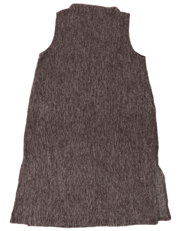 Zara Womens Sleeveless Basic Dress UK 16 Large Grey Flecked Polyester