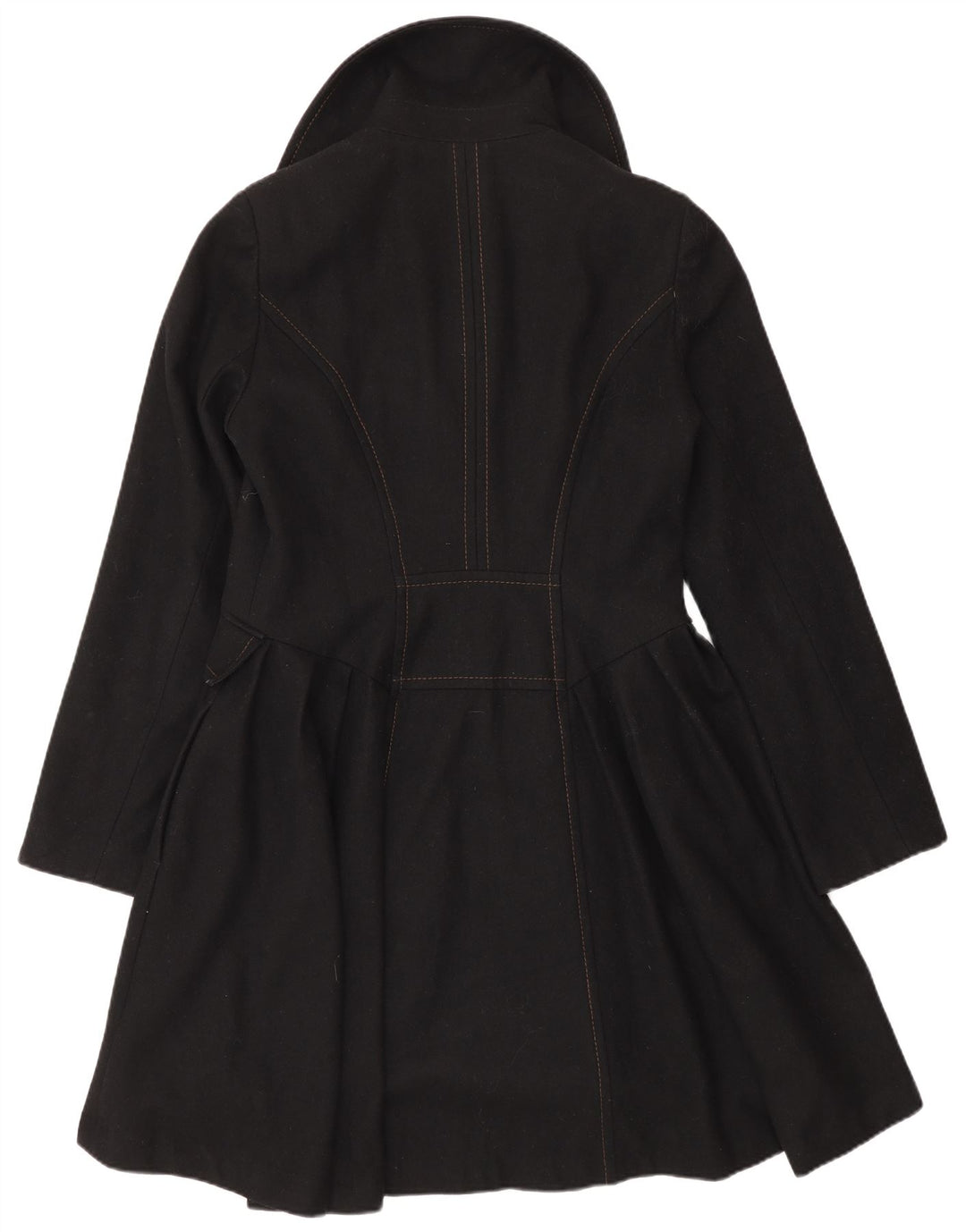 Topshop Womens Princess Coat UK 12 Medium Black Wool