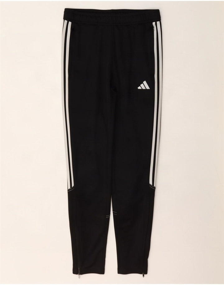 Adidas Boys Regular Tracksuit Trousers 13-14 Years Black Polyester
