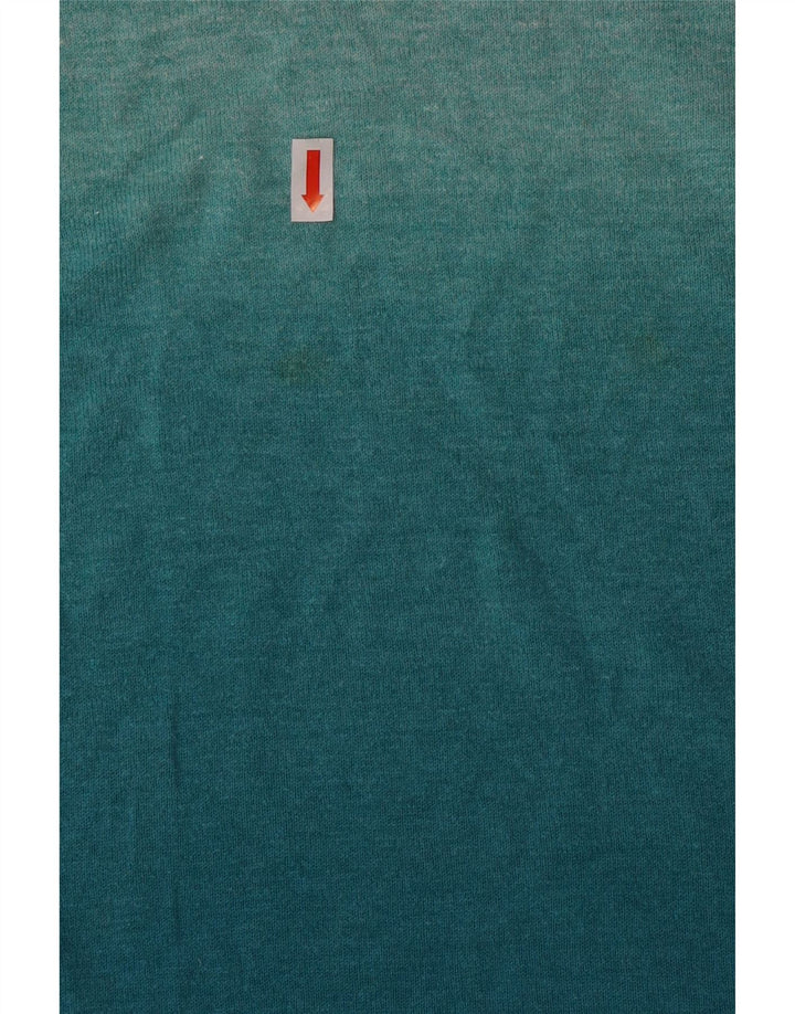 Fat Face Womens Top Long Sleeve UK 14 Large Turquoise Colourblock Cotton