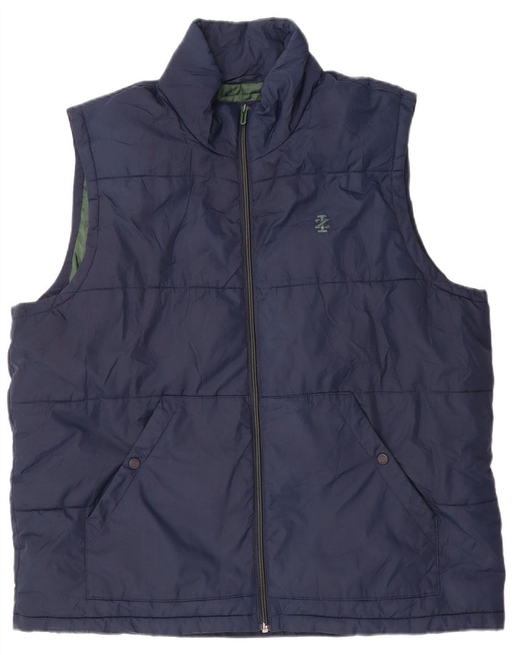 IZOD Mens Padded Gilet UK 42 XL Navy Blue Polyester